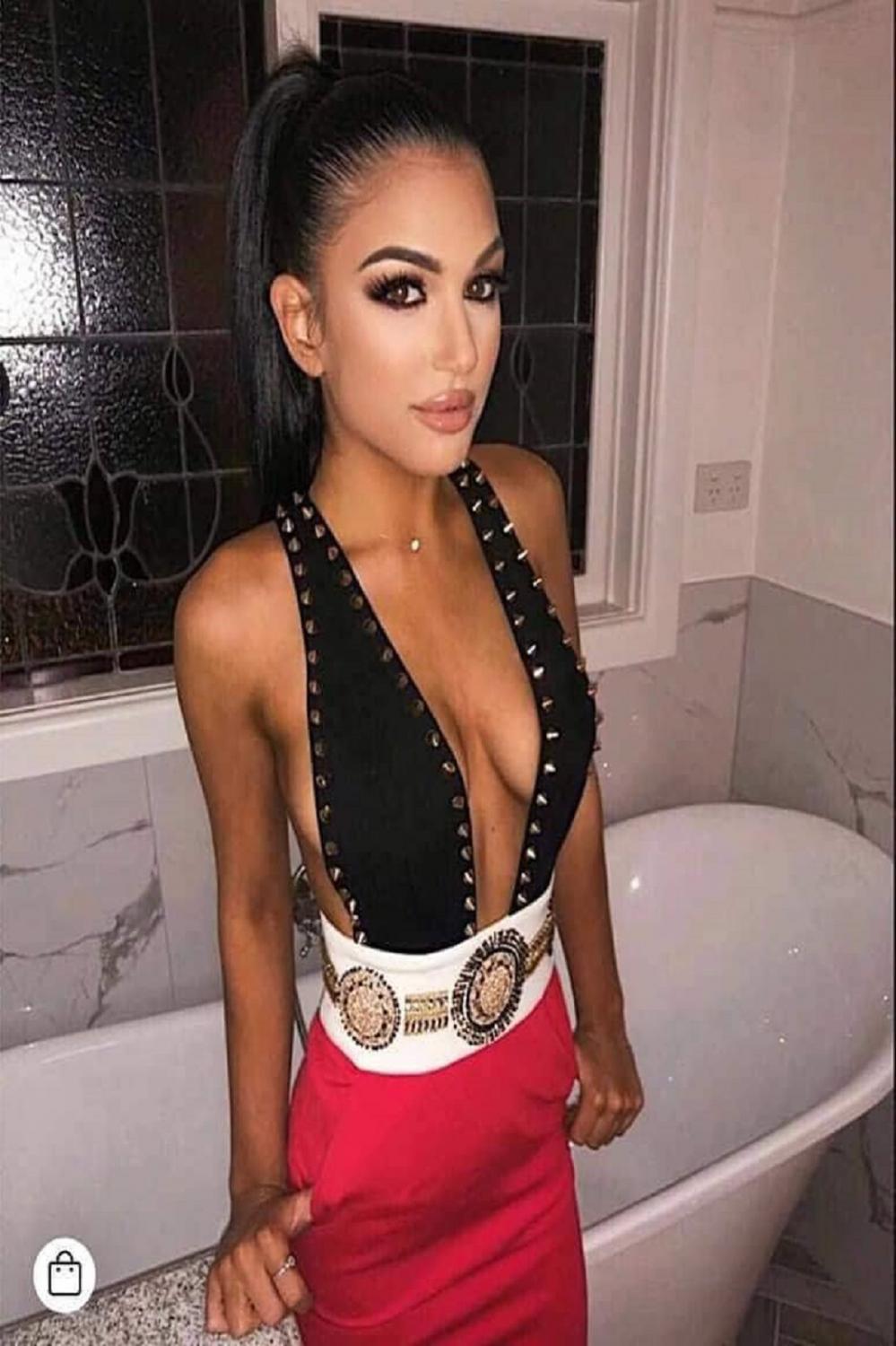 Extravagant dress with spectacular neckline