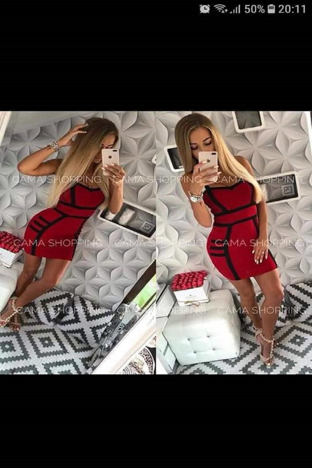 Ladies dress in red color