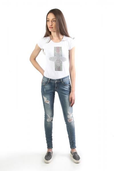 Jeans with a torn effect