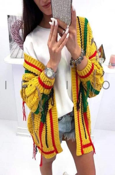 Knitted colorful vest